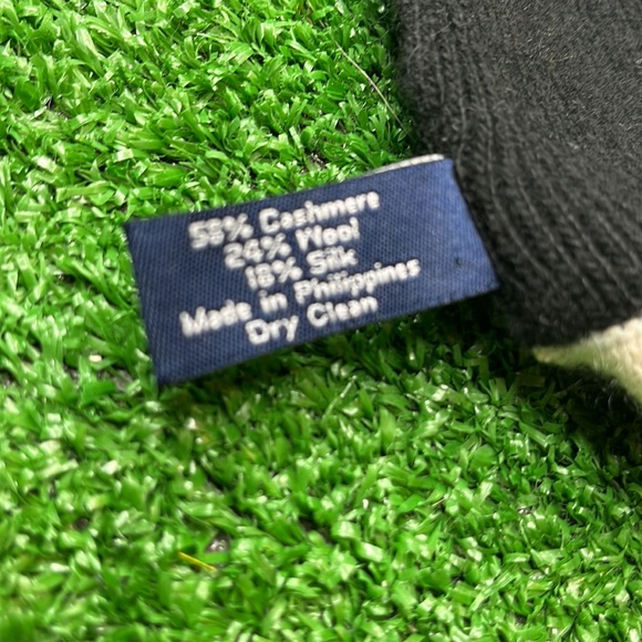 Cashmere Scarf Ann Taylor Winter Scarf Black Fringe - Picture 2 of 2